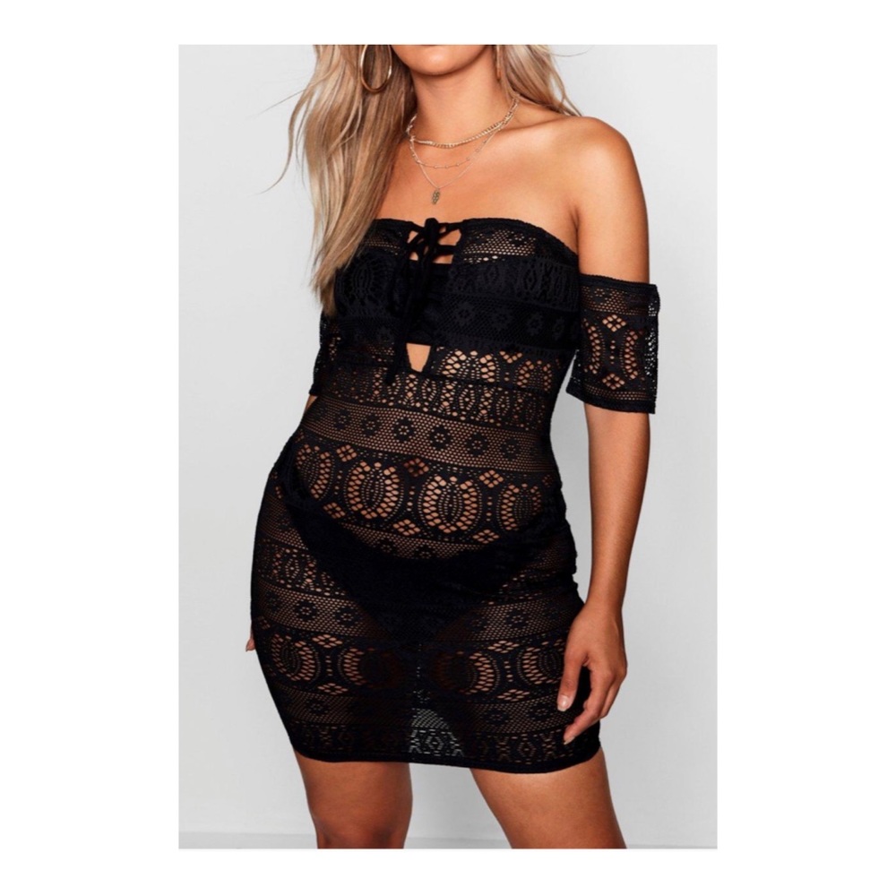 Off the shoulder crochet dress